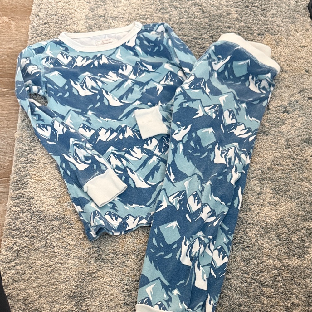 Crewcuts Kids Blue and White Mountain Pajama Set